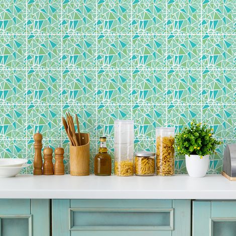 Stickers muraux - Sticker Mural Carrelage adhésif Cuisine Salle de Bain - 9 STICKERS CARRELAGES TERRAZZO LILA - 9stickers10x10cm (1/5)