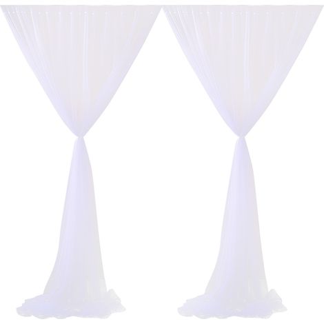 Décoration de fenêtre pour mariage, chambre extérieure, rideaux semi-transparents en maille (1/5)
