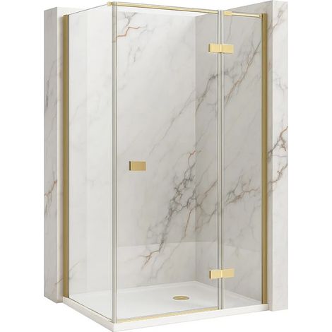 DUSCHKABINE REA ATLAS 90X100 BRUSH GOLD (1/5)