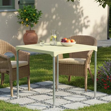 Gartentisch Brownstown, 4 Plätze, Fester Quadratischer Tisch Made in Italy, Max. Länge 75 cm, 75x75x72h cm Beige (1/3)