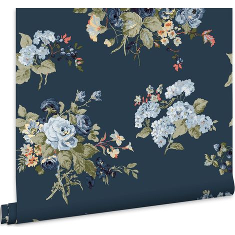 Laura Ashley Rosemore Midnight Seaspray Vliestapete 10mx52cm