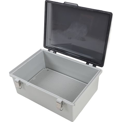 Boîte de jonction électrique étanche, couvercle transparent, boîtier électrique résistant aux intempéries pour usage extérieur, gris (1/5)