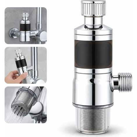 Thermometre de Douche 2 en 1 Filtre et Affichage Temperature sur Ecran Numerique, Sans Remplacement de Cartouche, ABS Chrome, 6 x 14,5 cm, Raccord Standard 1/2 Pouce, Vendu a l'Unite (1/5)