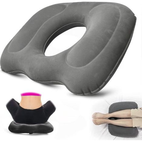 Cuscino gonfiabile a ciambella, ergonomico anti-emorroidi, ideale per chi trascorre molto tempo seduto sulla sedia dell'ufficio. (1/5)