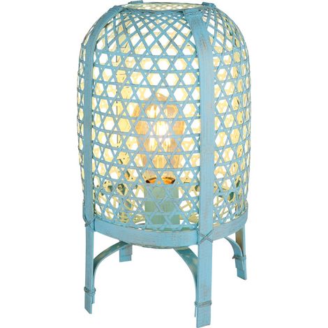 Globo - lámpara de mesa - CAIRO - azul - metal - Ø 22cm - E27 -