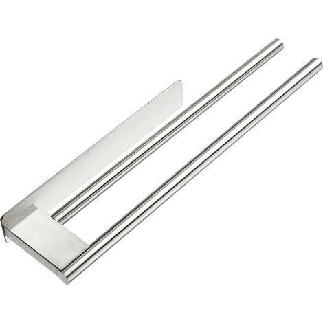 Wandmontage-Handtuchhalter aus Edelstahl 304, doppelseitig klebend, mit zwei Armen (1/4)