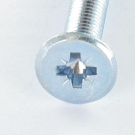 Vis métaux tête plate Pozi M6X60 Bout Tronconique Acier zingué-1 pièce