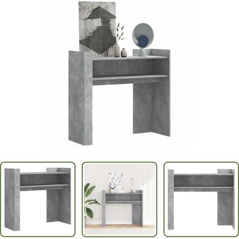 Rangement intérieur - Table console gris béton 100x35x90 cm bois d'ingénierie (1/5)