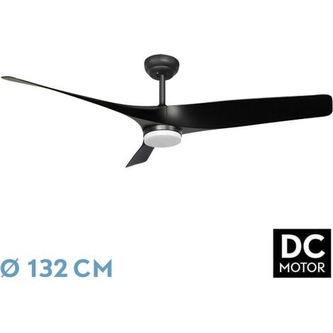 Ventilador Dc Niger 22w Negro 3aspas 132d 6vel. Regulable Intensidad 2180lm 3000k,4000k,6000k Remoto+temporizador+memoria (1/2)