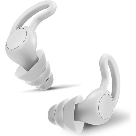 Bouchons d'oreilles antibruit — En silicone, réutilisables idéaux pour dormir, ronfler, nager, étudier, assister à des concerts, etc. bloquent le bruit et protègent l'audition gris (1/5)