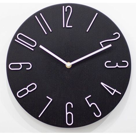 Horloge murale 30 cm,horloge de salon design,horloge murale silencieuse à quartz,décoration murale moderne,Noir b (1/5)