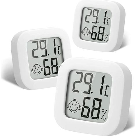 3 pezzi Mini termometro digitale interno igrometro umidità temperatura display LCD Bluetooth sensore wireless termometro per casa, ufficio, igrometro digitale