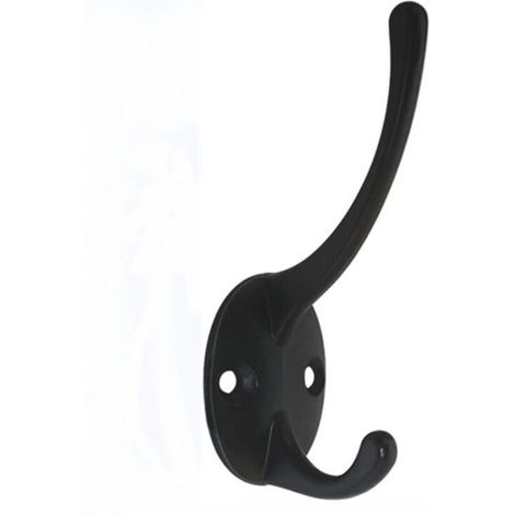 Lot de 5 crochets doubles pour manteaux, crochets muraux robustes pour serviettes, sacs, chapeaux, écharpes, chapeaux, clés. (1/5)