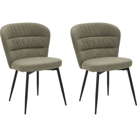 Set 2 Sedie Losanna 58x85x60,5 cm in Tessuto Verde/Nero (1/5)