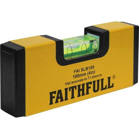 Faithfull Magnetic Mini Level 100mm - Compact and Precise Spirit Level for Accurate Measurements