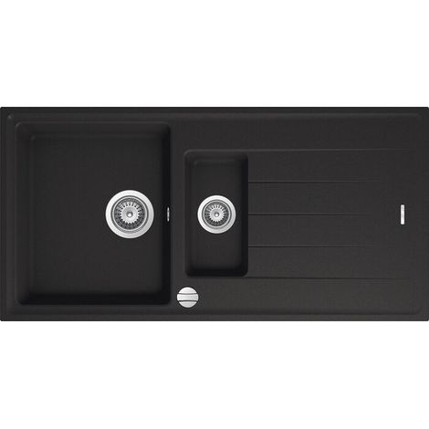 Granitspüle Victory S1000.10 - deep black ab 60er Unterschrank 100 x 50 cm mit Excenter - NEUE Farbe