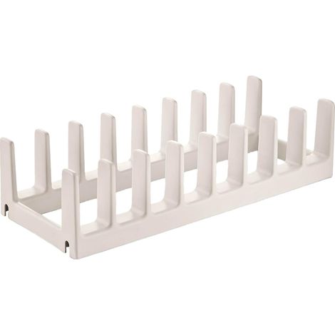 Organisateur de couvercles pour 8 pièces - Porte-couvercles, étagère de cuisine en plastique résistant avec pieds, ne passe pas au lave-vaisselle, 37 x 14,8 x 12 cm, blanc (1/5)
