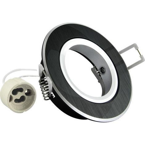 Lampada rotonda in alluminio EAST OPAL, nero spazzolato - 301536 (1/3)