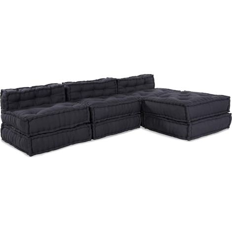 Modular Sofa Unit Fabric Anthracite 210 x 140 x 56 cm vidaXL