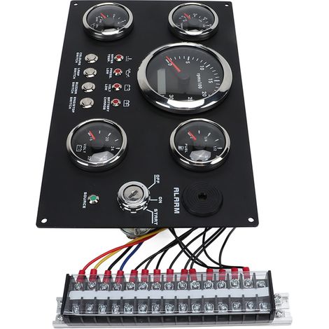Écran numérique tableau de bord 7 couleurs rétroéclairage compteur RPM niveau carburant pression huile température eau voltmètre pour camping-car bateau yacht (1/5)