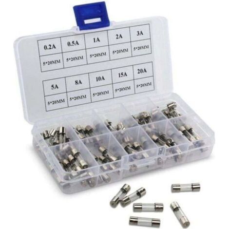 Kit di fusibili per auto, confezione da 120 fusibili per auto/camper/camion/moto (5A, 10A, 15A, 20A, 25A, 30A) - 20 pezzi in una singola confezione (1/4)