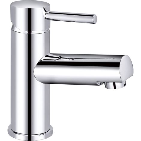 Aquariss Modern Cloakroom Mono Basin Tap Mixers Bathroom Sink Tap Chrome Single Lever Hot and Cold Mixer (1/5)