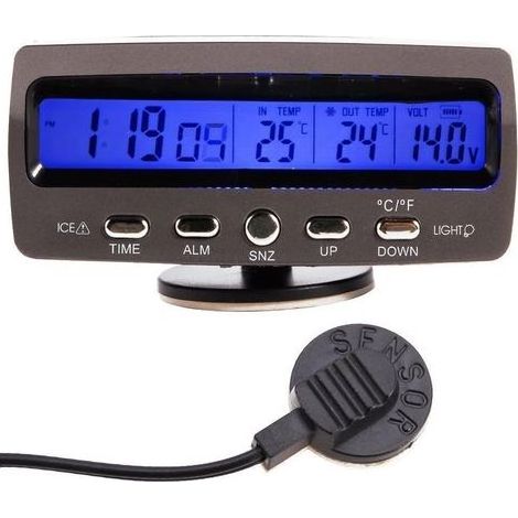 Thermomètre de la température de Moniteur de l'alarme LCD/Battery de Voiture (1/3)