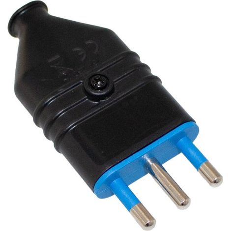 Spina Antischiacciamento 2P+T In PVC 16A 250V Nero