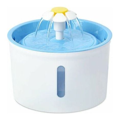 Bebedero automático para gatos y perros, diseño de flor pequeña, 1,6 l, color azul (UE) (1/4)