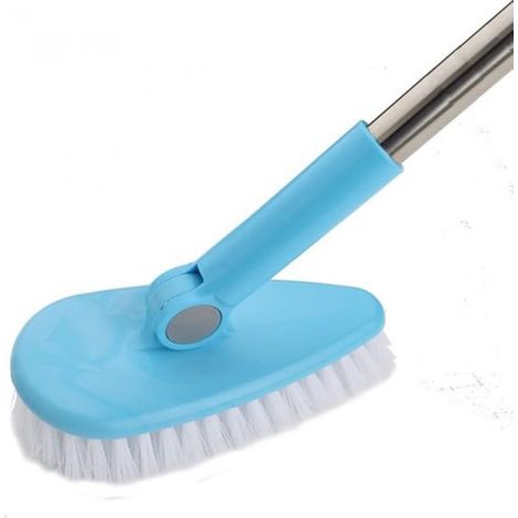 Brosse de sol multifonctionnelle - Brosse de sol - 90 cm - Nettoyage des sols - Brosse rigide - Bleue - Brosse pour carrelage de salle de bain/baignoire - Long manche (1/5)