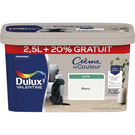 Valentine Satin-Farbcreme 2,5l +20% Weiß - Dulux Valentine