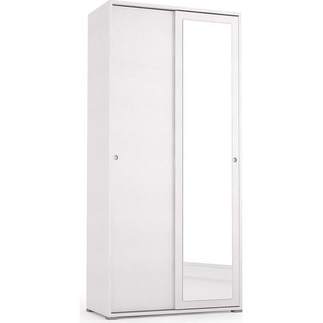 Mehrzweckschrank Mit Kleiderstange Und Schiebetüren In Weiss