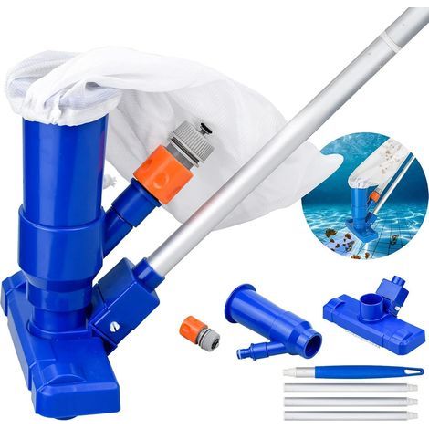 Aspirateur Piscine, Aspirateur Piscine Portable avec Perche Télescopique pour Nettoyage des Piscines - Bleu (1/5)
