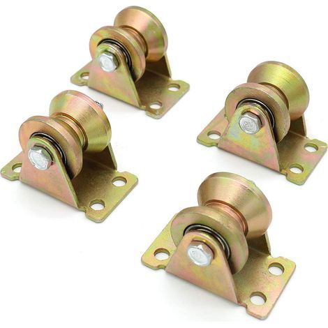 Roues colorées à rainure en V pour portes coulissantes – Haute dureté antirouille – Lot de 4 rouleaux – Applications industrielles et mécaniques (1/5)
