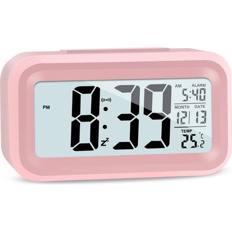 Reloj despertador digital LCD, despertador de viaje con indicador de temperatura, función de repetición y control de brillo despertador inteligente para dormitorio, oficina en casa y otras aplicacione (1/4)