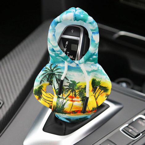 Sweat à capuche pour levier de vitesse de voiture avec mini motif amusant et tendance, housse chaude d'hiver pour levier de vitesse et protection de pommeau, accessoire intérieur universel pour la déc (1/5)