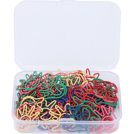 Boîte de 60 trombones en forme de main, 5 couleurs différentes, fournitures scolaires et de bureau. (1/5)