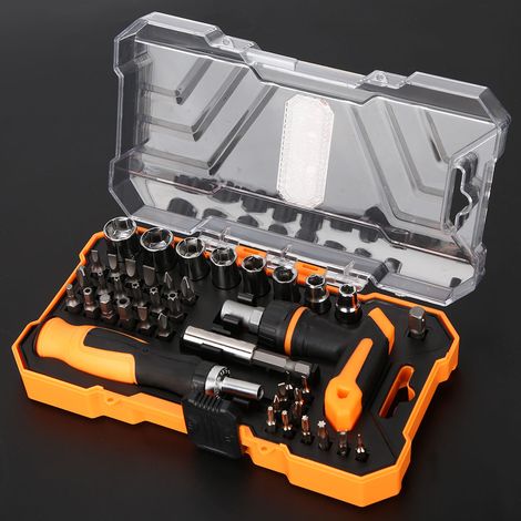 Kit de 42 embouts de tournevis (fentes, cruciformes, étoiles, carrés et hexagonaux) avec aimant