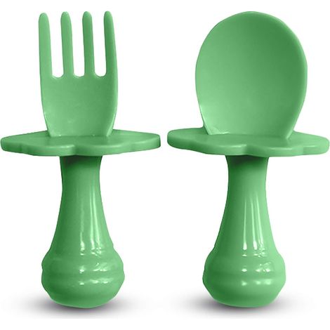 Cuillère et fourchette pour bébé - Ensemble de couverts multicolores pour encourager votre bébé à manger. (1/5)