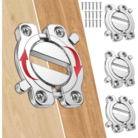 Lot de 4 Connecteurs de Boucle de Table Robustes avec Verrous, Quincaillerie pour Rallonges de Table DIY