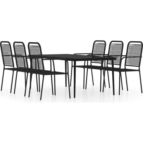 Maison Exclusive - 7-tlg. Garten-Essgruppe Schwarz (1/5)