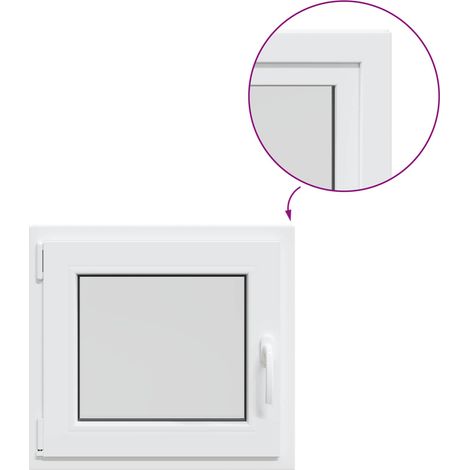 Ventana de sótano RISOR 55 x 50 cm PVC y vidrio vidaXL
