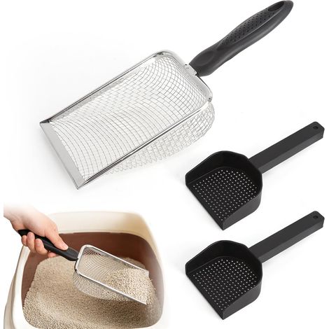3 x Cat Litter Scoop Stainless Steel Cat Litter Scoop, 1/8" Cat Litter (1/5)