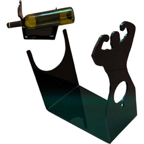 Lot de 2 porte-bouteilles à vin décoratifs, supports à bouteilles autonomes au design original, pour cuisine, bar et table (1/5)