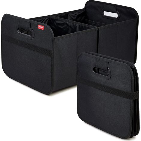 Boîte pliante pour voiture, sac de coffre pliable, sac à provisions, organisateur de coffre, de voiture, panier pliable, sac de coffre, de rangement, boîte, Noir, 50 cm x 32 cm x 27 cm (1/5)