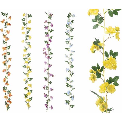 Rami / festoni di ghirlanda di fiori artificiali da appendere, set da 4 pezzi, m 1,80