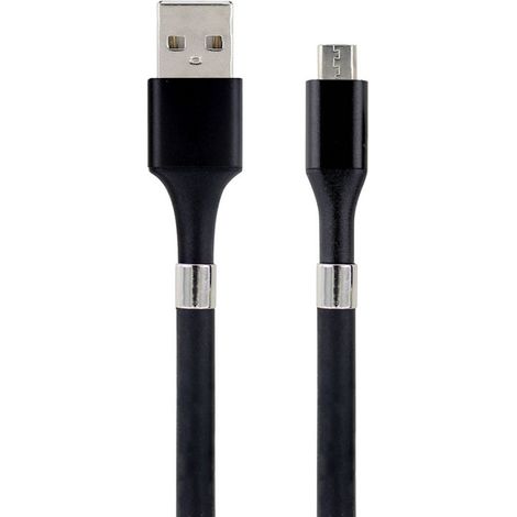 Câble micro USB /USB-A aimanté 2 m - noir (1/3)
