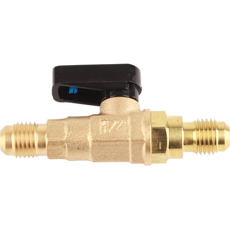 Adaptateur de raccord de vanne de régulation de réfrigérant 1/4 SAE pour outils de climatisation et de réfrigérateur, vanne à bille de fluor (1/5)