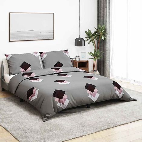 Parure de lit grise 260x240 cm en coton (1/5)