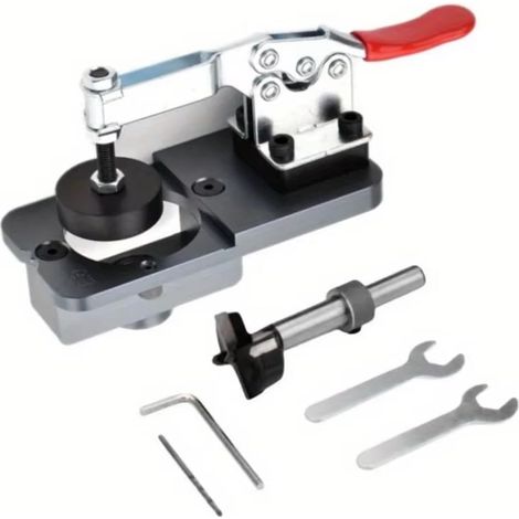 Kit de Gabarit de Perçage de Charnière 35 mm Guide de Perçage de Charnière Dissimulée - Gabarit D'Ouverture de Trou de Charnière en Alliage D'Aluminium Localisateur de Poinçon (1/5)